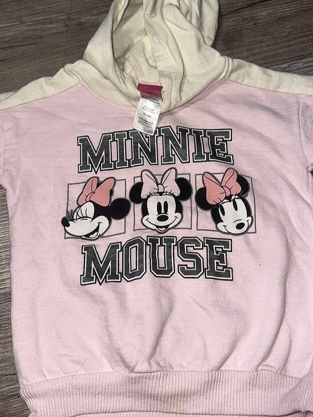 Disney Minnie Mouse Hoodie Girls 3T Pink & White Like New